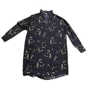 SUNCOO Robbie Caline Navy and Cream Patterned Shirt Dress